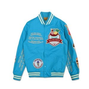 The Madness Commreconco K Pop Blue Ice Cream Cotton Varsity Jacket Medium